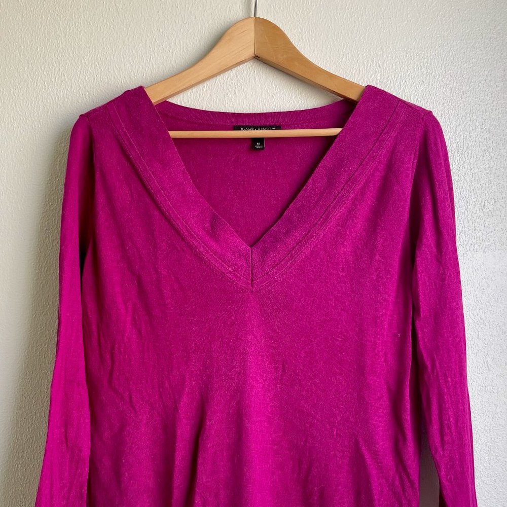 Banana Republic Fuchsia Silk Cashmere Sweater